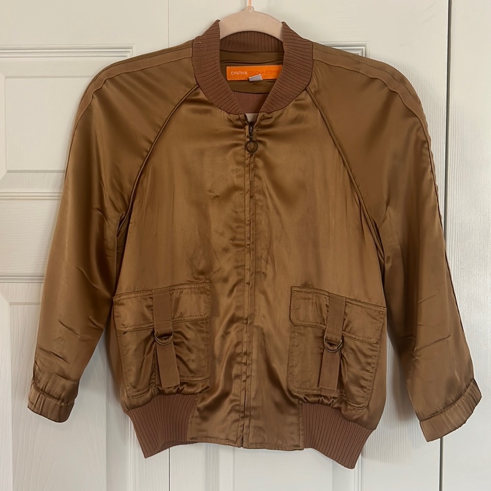 Copper Silk Bomber Jacket